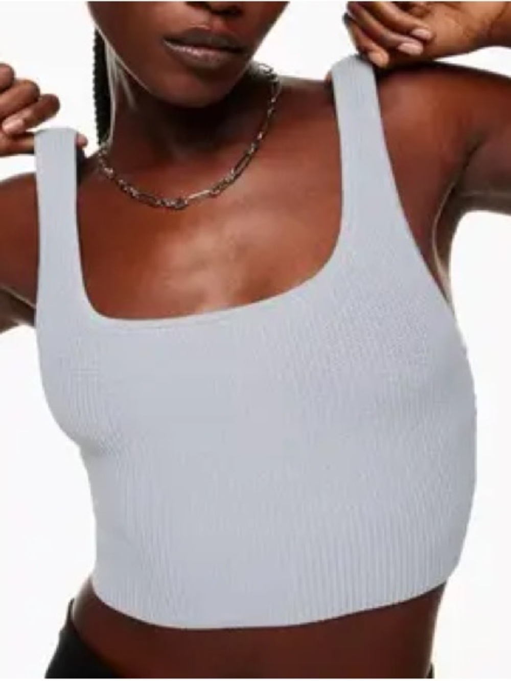 Aritzia Babaton Sculpt Knit Squareneck Cropped Tank